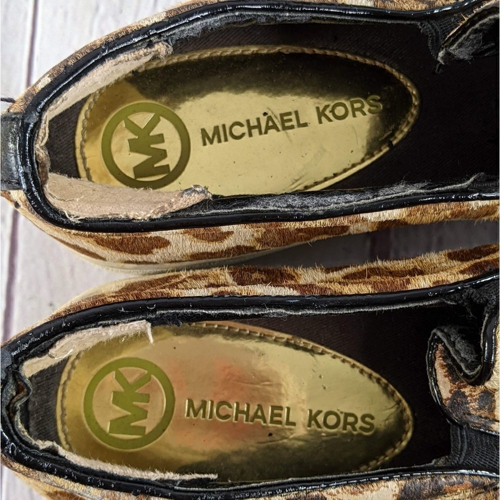 Michael Kors Keaton Leopard Calf Hair Slip-On Sneaker - Picture 10 of 11